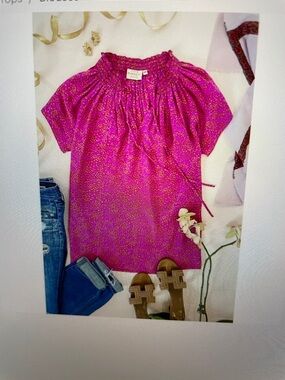 Rungolee Louise blouse in berry French floral sz M